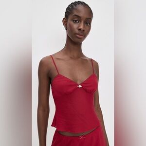 Nia Red Isaac Top NWT